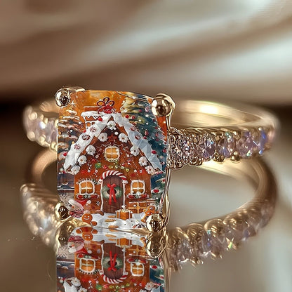 Gingerbread House Square Ring