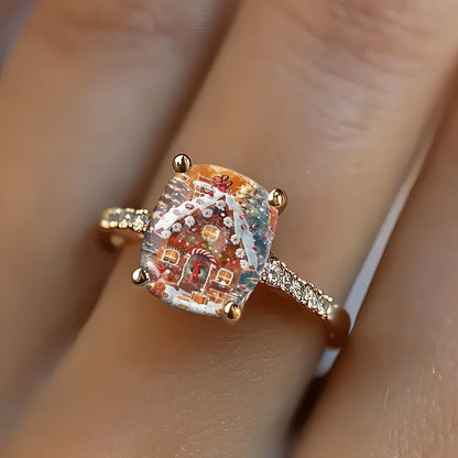Gingerbread House Square Ring
