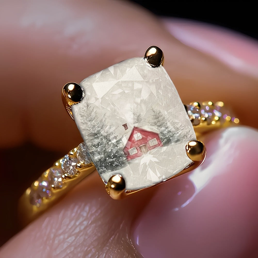 Winter Cabin Square Ring