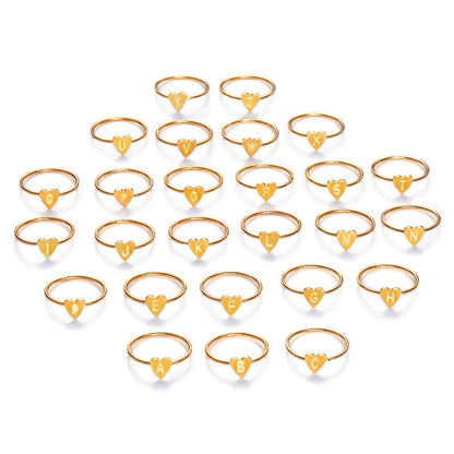Heart Initial Ring