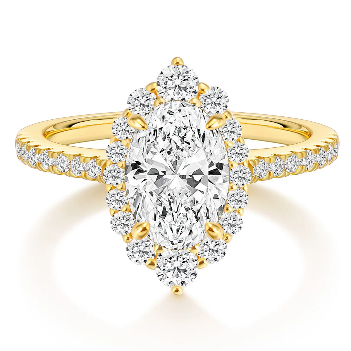 Marquise Cut Halo Ring
