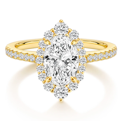 Marquise Cut Halo Ring