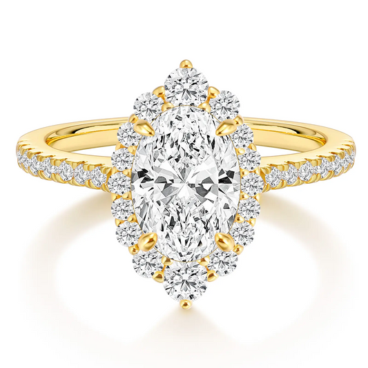 Marquise Cut Halo Ring