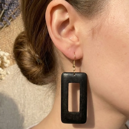Geometric Wood Earrings