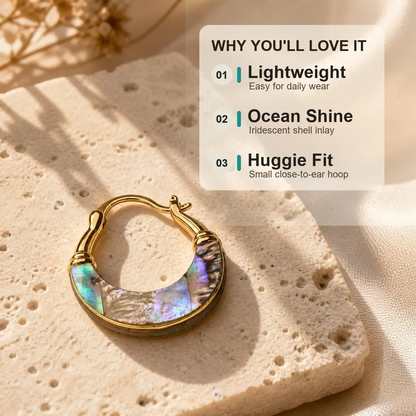 Abalone Shell Huggie Earrings