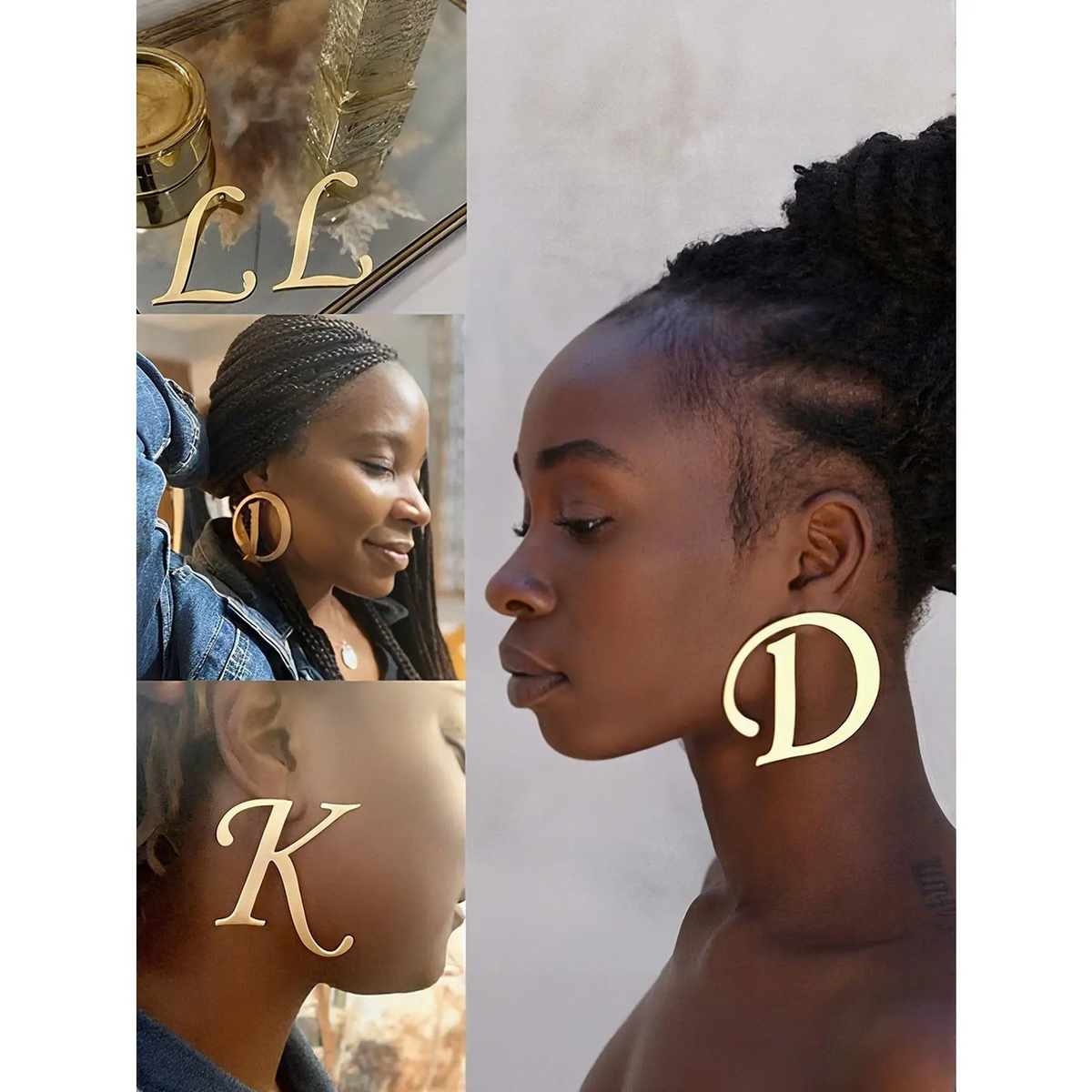 Initial Stud Earrings