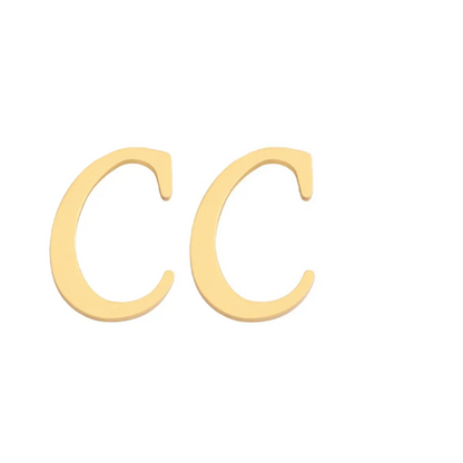 Initial Stud Earrings