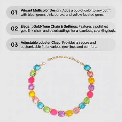 Multicolored Rainbow Crystal Necklace