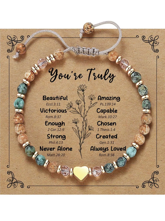 Natural Stone Heart Bracelet