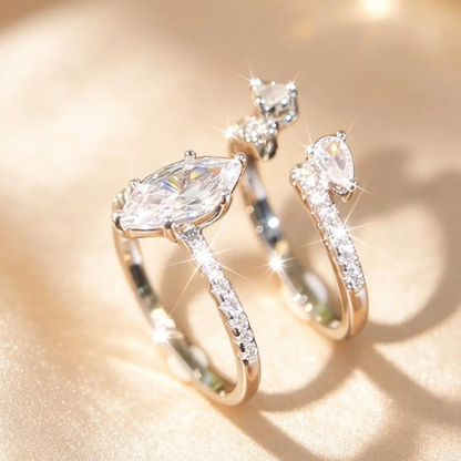 2pc Marquise Ring Set