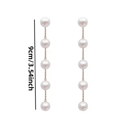 Long Tassel Pearl Earrings