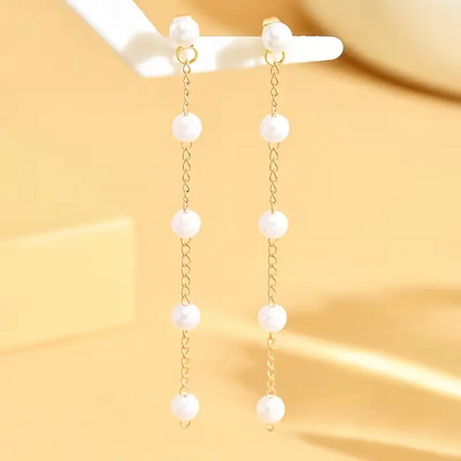 Long Tassel Pearl Earrings