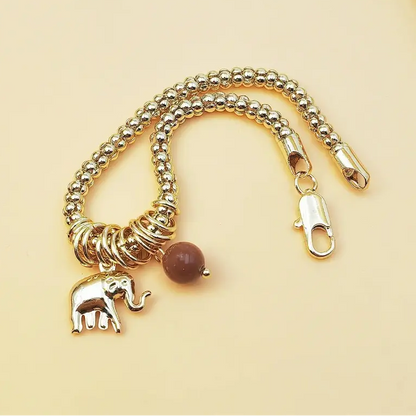 Elephant Sunstone Pendant Bracelet