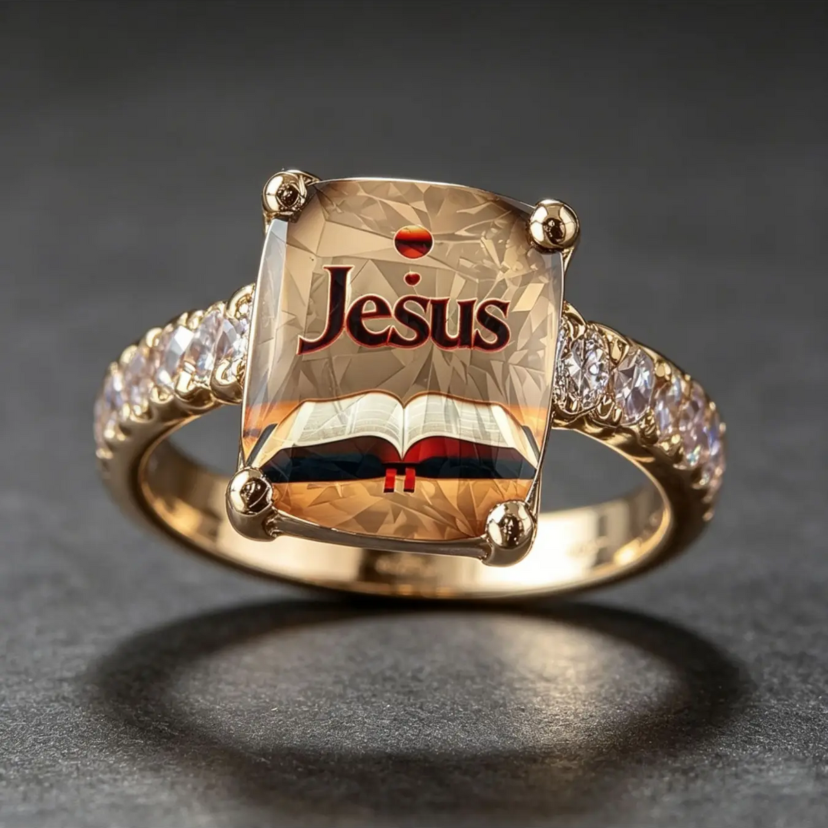 Jesus Book Square Ring