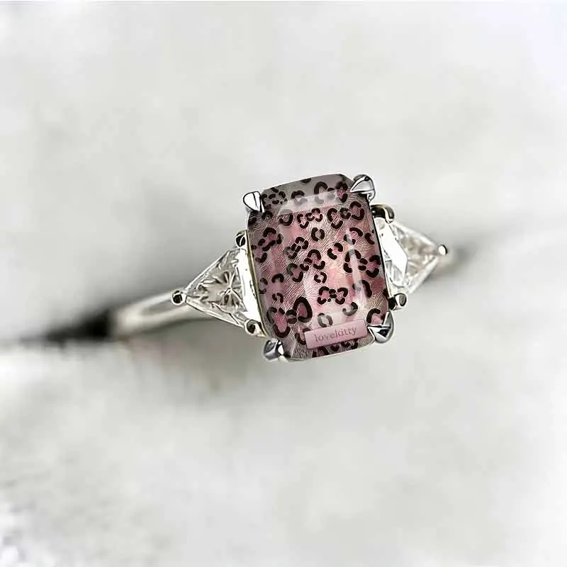 Pink Leopard Statement Ring