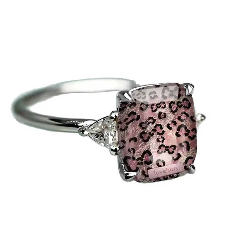 Pink Leopard Statement Ring