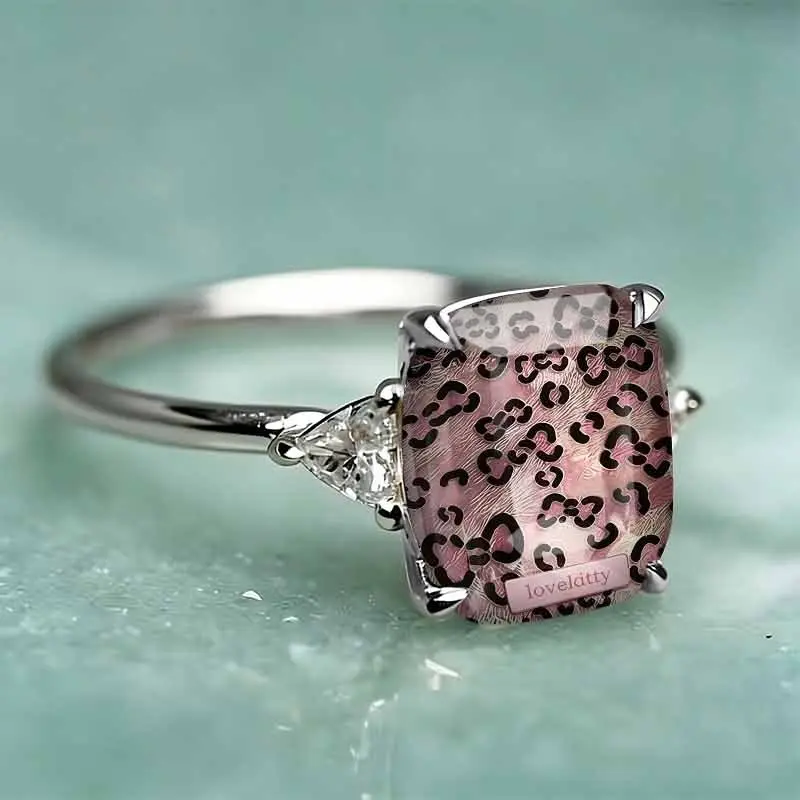 Pink Leopard Statement Ring