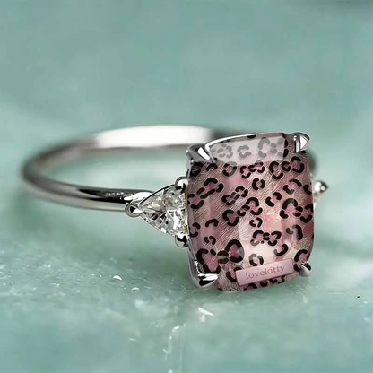Pink Leopard Statement Ring