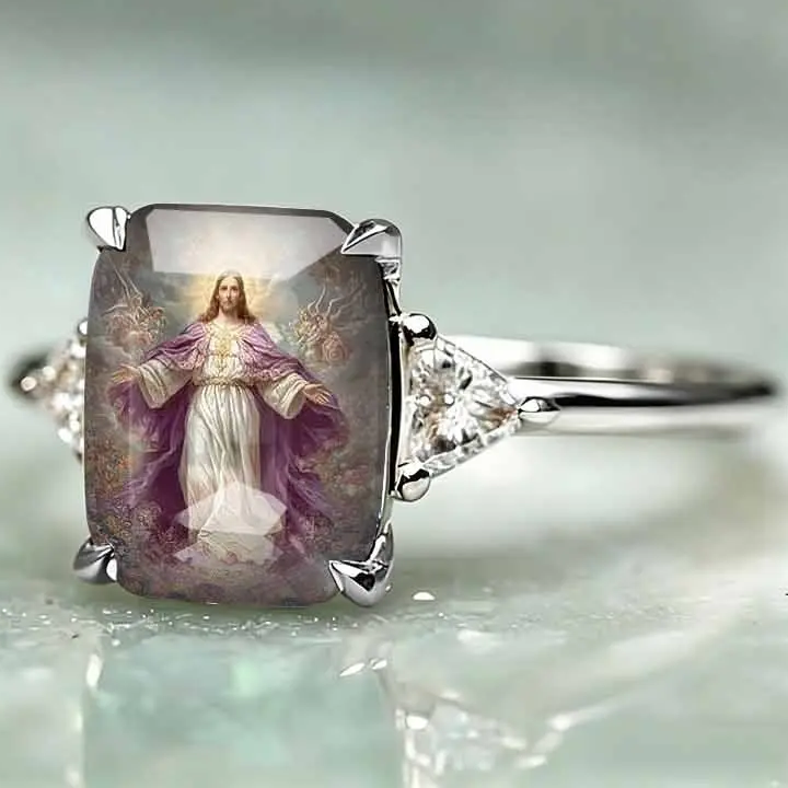 Jesus Oil Art Statement Ring