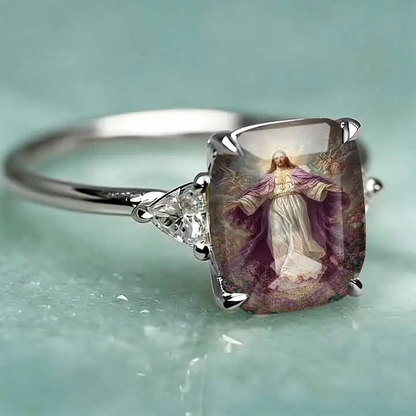Jesus Oil Art Statement Ring