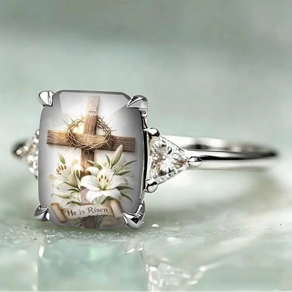 Cross Flower Statement Ring