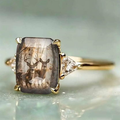 Deer Forest Statement Ring