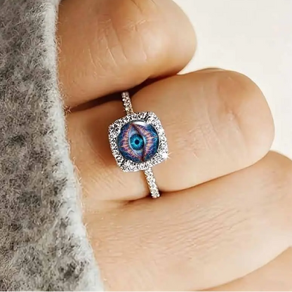 Blue Eye Rhinestone Ring