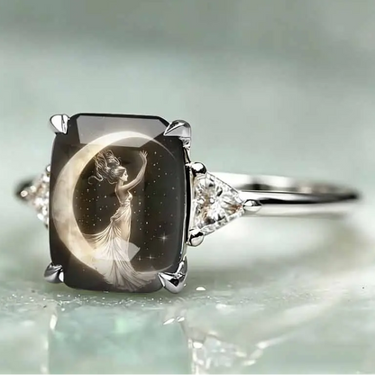 Moon Goddess Statement Ring
