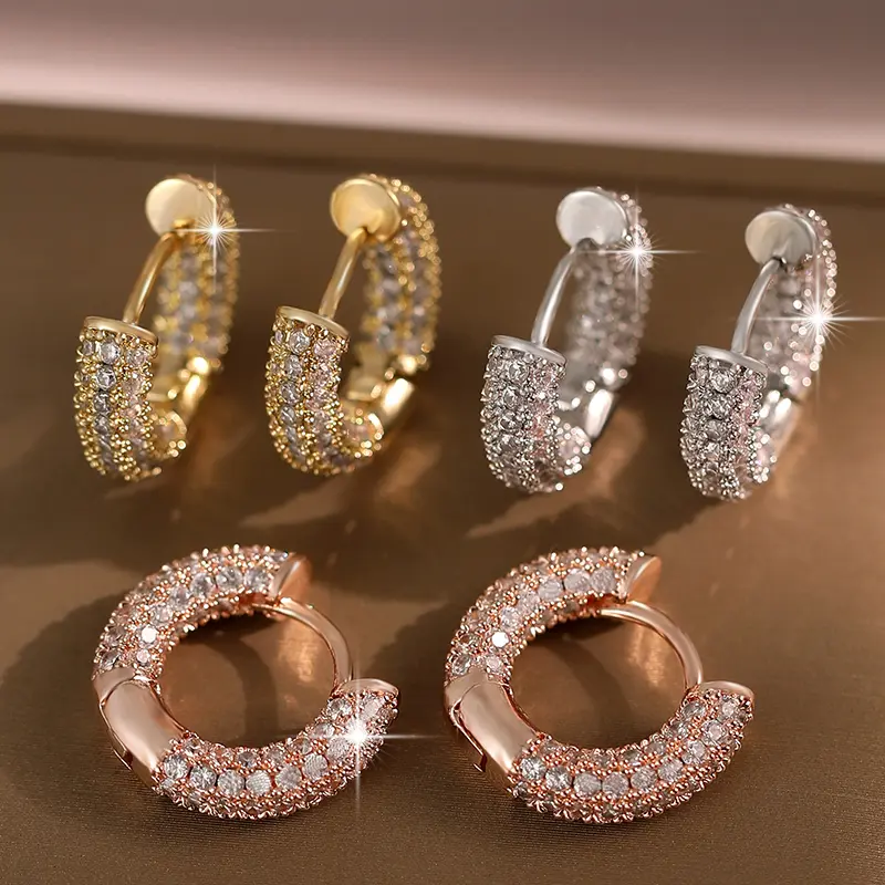 Exquisite Zirconia Huggie Earrings