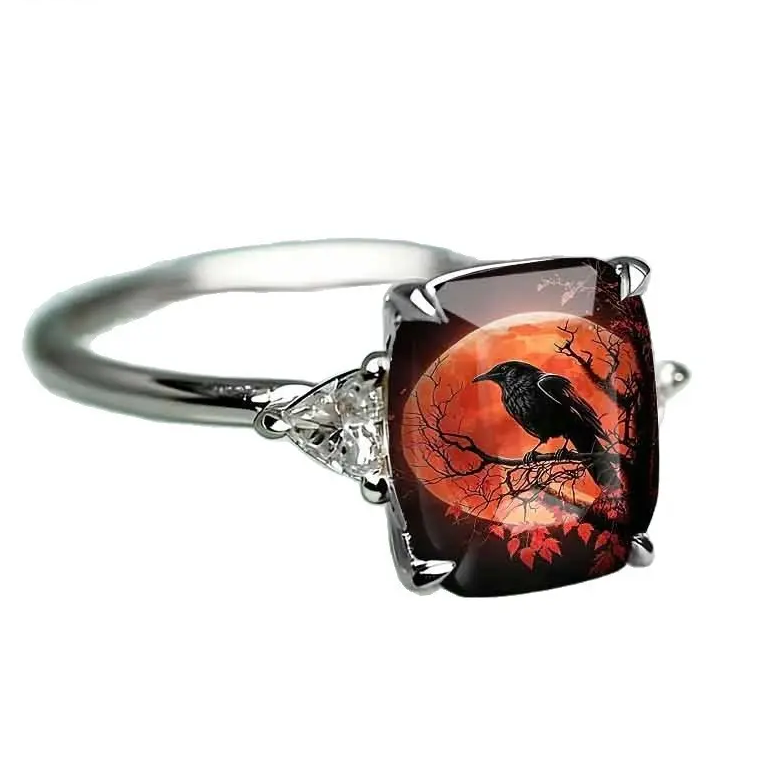 Raven Moon Statement Ring