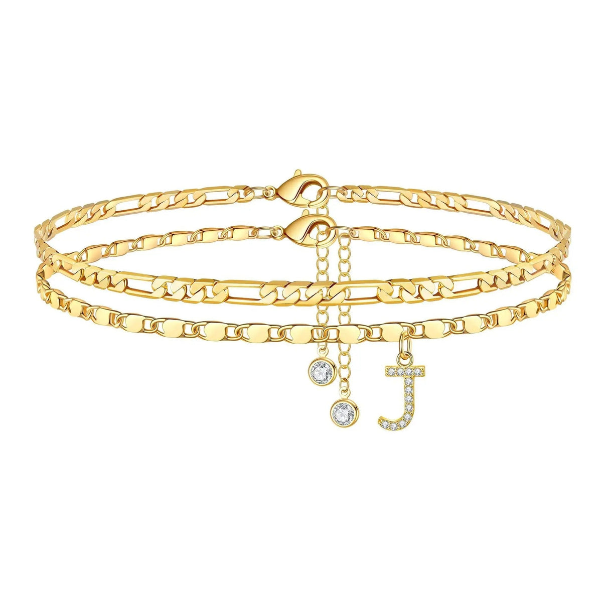 Figaro Initial Letter Anklet Set