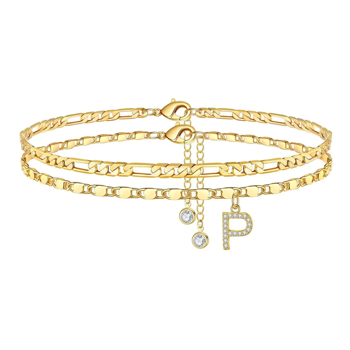 Figaro Initial Letter Anklet Set