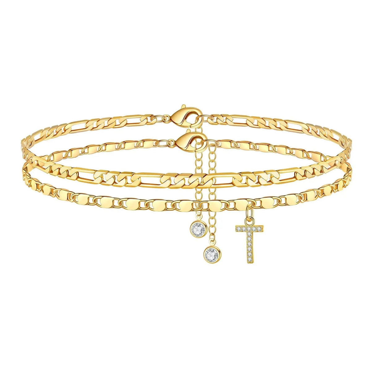 Figaro Initial Letter Anklet Set