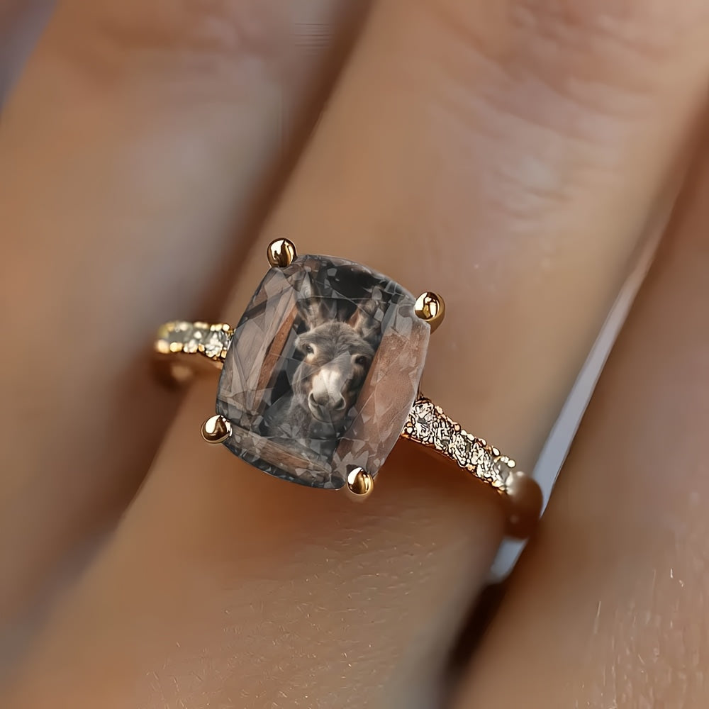 Peeking Donkey Square Ring